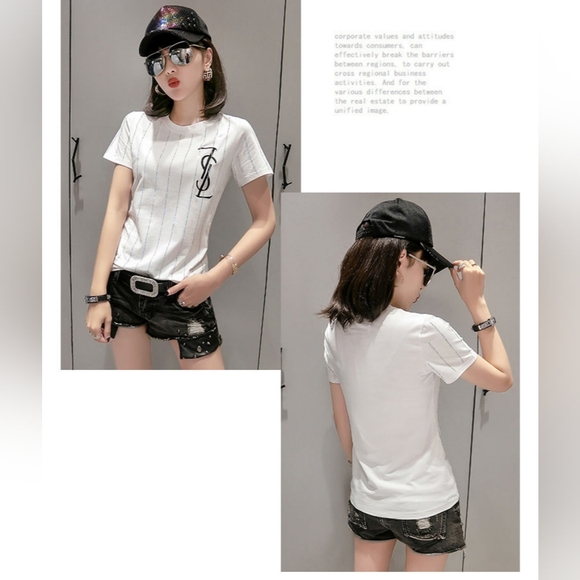🎀NEW Fashion Rhinestone Ladies T-shirt - Picture 1 of 3